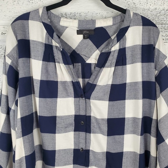 J. Crew Buffalo Checkered Puff Long Sleeves Casual Flannel Top - Picture 3 of 9